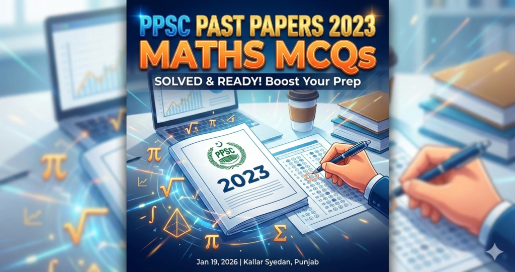 PPSC Past Papers MCQs Of 2023 Of MATHS - ILM KEY